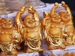 lachende buddhas  golden lachende buddhas  golden
